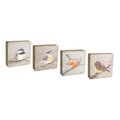 Melrose International DS 8 in. Wood Bird Plaque - Set of 4 74579